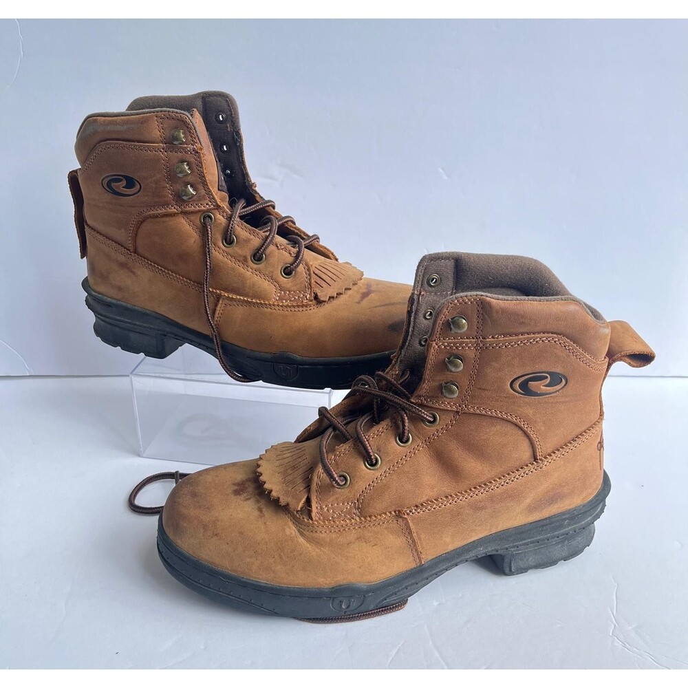 Roper Horseshoes Men's Work Boots Size 9 Brown Leather